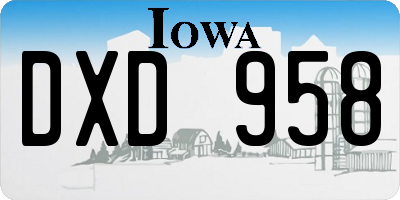 IA license plate DXD958