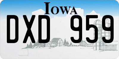 IA license plate DXD959