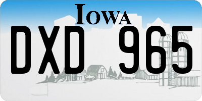IA license plate DXD965
