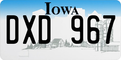 IA license plate DXD967
