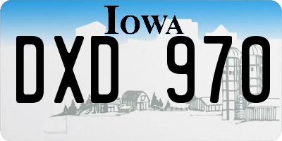 IA license plate DXD970