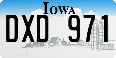 IA license plate DXD971