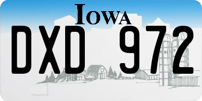 IA license plate DXD972
