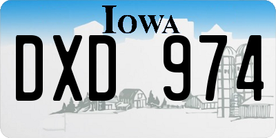 IA license plate DXD974