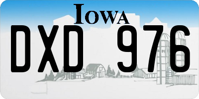 IA license plate DXD976