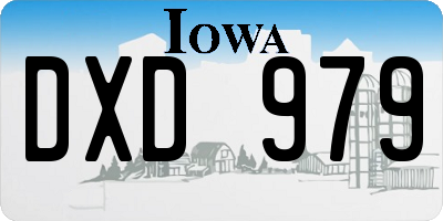 IA license plate DXD979