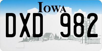 IA license plate DXD982