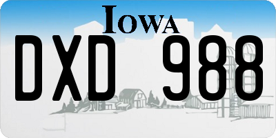 IA license plate DXD988