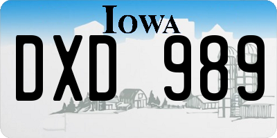 IA license plate DXD989