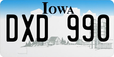 IA license plate DXD990