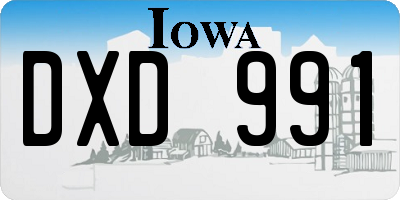 IA license plate DXD991