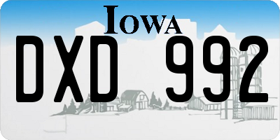 IA license plate DXD992
