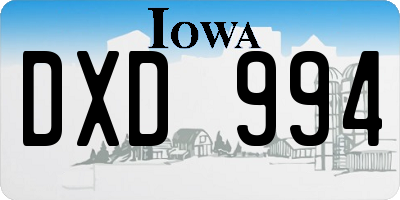IA license plate DXD994