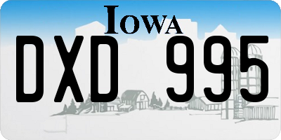 IA license plate DXD995