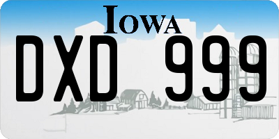 IA license plate DXD999