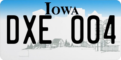IA license plate DXE004
