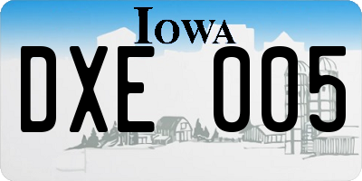 IA license plate DXE005