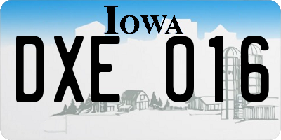 IA license plate DXE016
