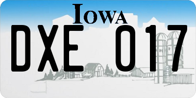 IA license plate DXE017