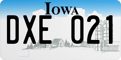 IA license plate DXE021
