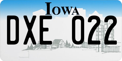 IA license plate DXE022