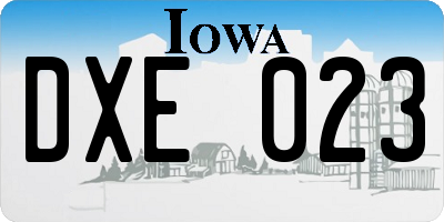 IA license plate DXE023