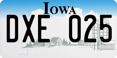 IA license plate DXE025