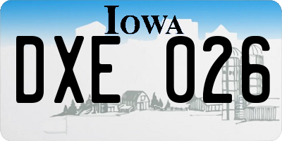 IA license plate DXE026
