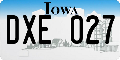 IA license plate DXE027