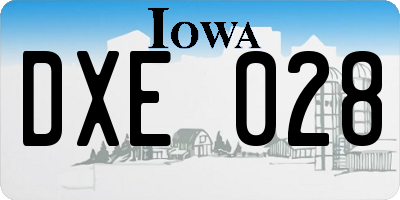 IA license plate DXE028