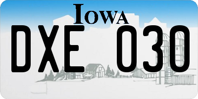 IA license plate DXE030