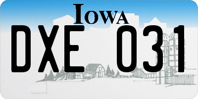 IA license plate DXE031