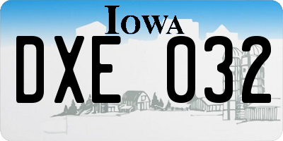 IA license plate DXE032