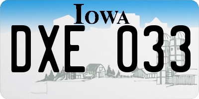IA license plate DXE033