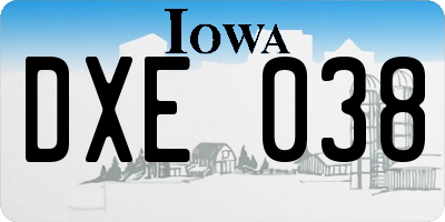 IA license plate DXE038