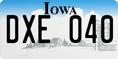 IA license plate DXE040