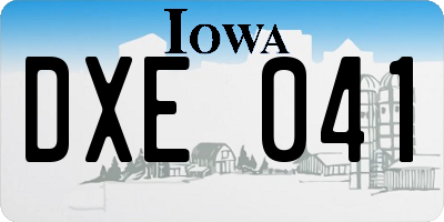 IA license plate DXE041