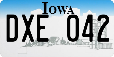 IA license plate DXE042