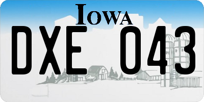 IA license plate DXE043