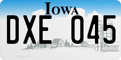 IA license plate DXE045