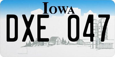 IA license plate DXE047