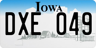 IA license plate DXE049
