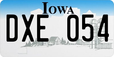 IA license plate DXE054