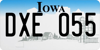 IA license plate DXE055