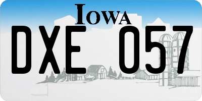 IA license plate DXE057