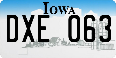 IA license plate DXE063