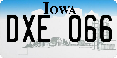 IA license plate DXE066