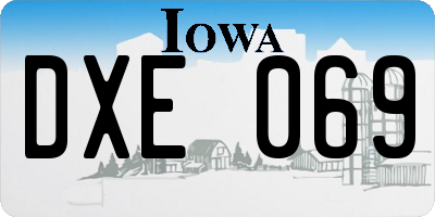 IA license plate DXE069