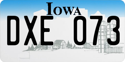IA license plate DXE073