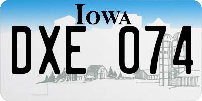 IA license plate DXE074